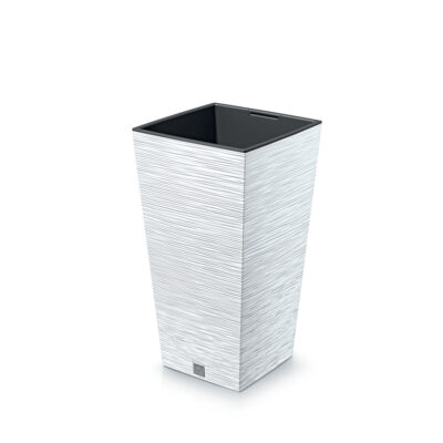Vazonas FURU SQUARE LOW su įdėklu 11,4/5 L 200x200x380 mm balta sp. Prosperplast