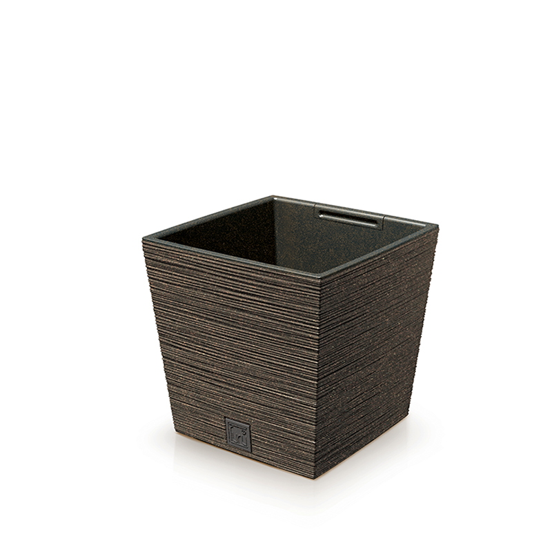Vazonas FURU SQUARE LOW ECO WOOD su įdėklu 10/7,5 L 240x240x235 mm kavos sp. Pro