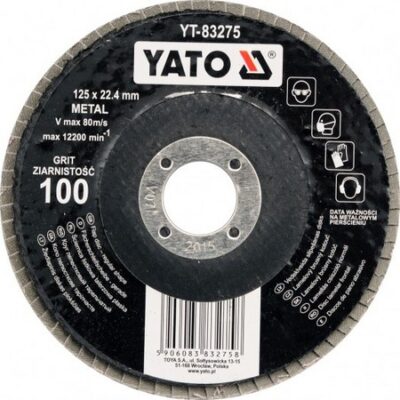 Diskelis šlifavimo lapelių metalui 125*22.2 mm P120 rudas YT-83276 YATO