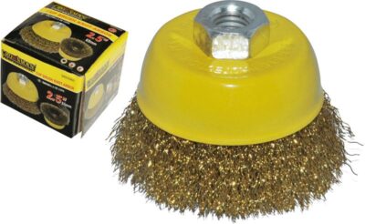 Šepetys šlifavimo kūginis žalvarinis su varžtu 100 mm 0893100 Crownman (1)