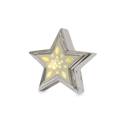 Žvaigždė sidabro spalvos su led lemputėmis 10x10,5x4,5 cm 108938 kld