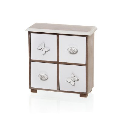 Dėžutė MDF su 4 stalčiais 21x9x22 2509630  (2) SAVEX