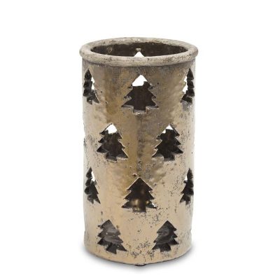 Žvakidė keramikinė aukso spl. 24,5x13,5x13,5cm 117843 kld
