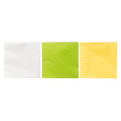 Servetėlės popierinės 33x33 cm 20 vnt 272626 (balta, žalia, geltona)