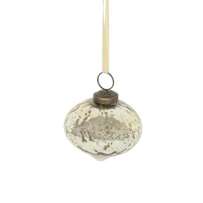 Eglutės papuošalas stiklinis aukso spalvos  (6) d 8 cm ALLURE KLD