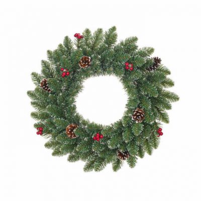 Vainikas kalėdinis žalias iš šakelių nedekoruotas D35 cm 871125219822 KLD