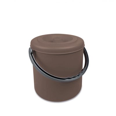 Šiukšliadėžė su dangčiu 25 l D31xH37 cm plastikinė ruda 20263 Stefanplast
