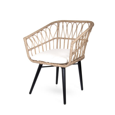 Krėslas iš rotango su metalinėm kojom 66x65x84 cm 290