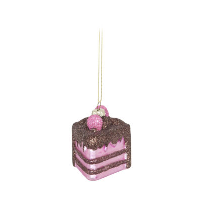 Eglutės papuošalas stiklinis Tortas 7.6x6.6x6.9 cm Ornaments KLD