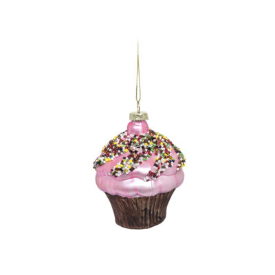 Eglutės papuošalas stiklinis Keksiukas 7.5x10 cm Ornaments KLD