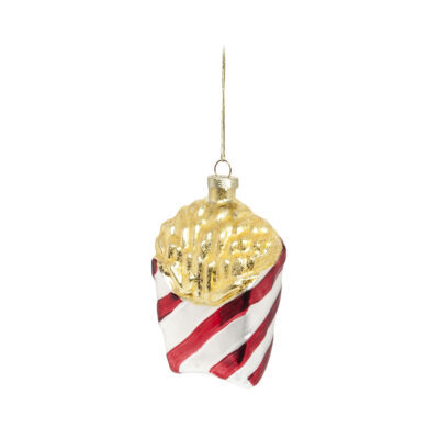 Eglutės papuošalas stiklinis Bulvytės fri 7x10.5 cm Ornaments KLD