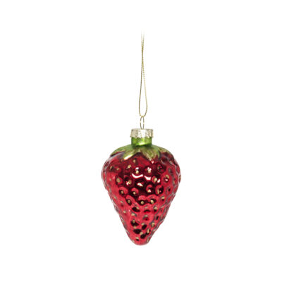 Eglutės papuošalas stiklinis Braškė 6x8.4 cm Ornaments KLD