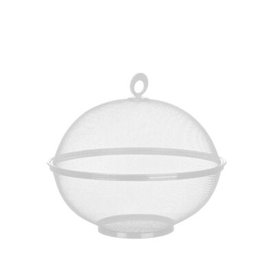 Vaisinė metalinė su dangčiu D27xH24 cm baltos spalvos Kinvara 64219
