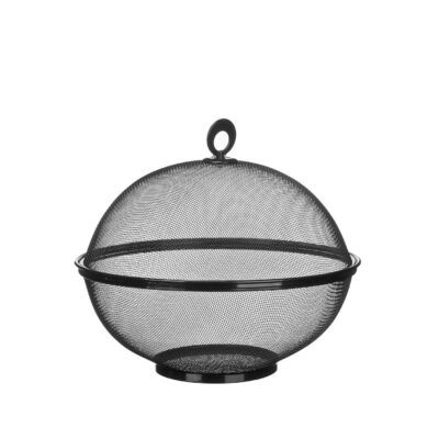 Vaisinė metalinė su dangčiu D27xH24 cm juodos spalvos Kinvara 64216