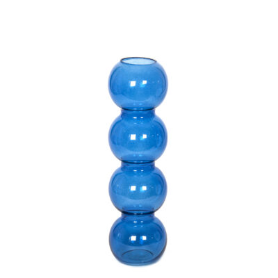Vaza stiklinė D8,5xH30,5 cm mėlynos spalvos Tolly Countryfield 112733
