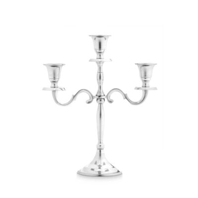 Žvakidė 3 žvakėm sidabrinės spalvos metalinė 9x22x27,5 cm Giftdecor 91445