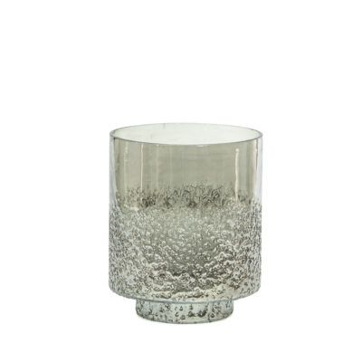 Žvakidė/vaza stiklinė pilka 15x15x18.5 cm  Art glass