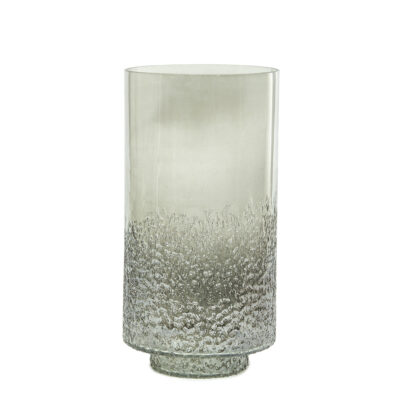 Žvakidė/vaza stiklinė pilka 15x15x30 cm  Art glass