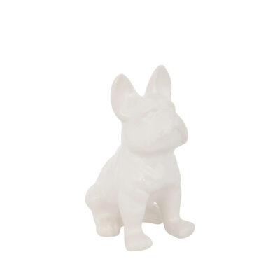 Figūrėlė keramikinė Buldogas baltos sp. 23,5x18x12 cm Atmosphera 168329D
