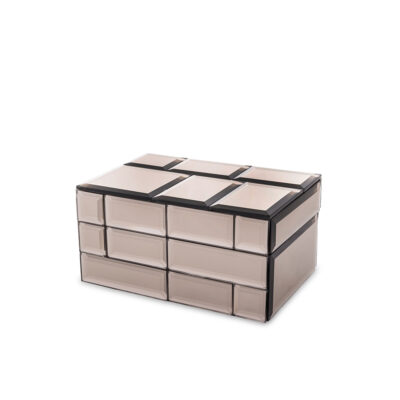 Dėžutė papuošalams stiklinė ruda 8x15,5x10,5 cm 171830