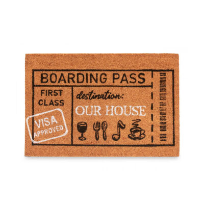 Kilimėlis durų 40x60 cm Boarding pass kokosų pluoštas/PVC Giftdecor 68613