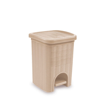 Šiukšliadėžė su pedalu  6 l Elegance kreminė 20,5x20,5x28 cm Italija Stefanplast
