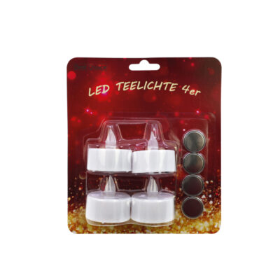 Žvakutės arbatinės  4 vnt. LED D4xH4 cm baltos Best Choice 18681