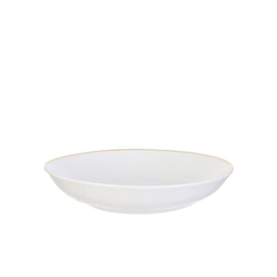 Lėkštė sriubai porcelianinė balta su aukso apv. D21 cm LOUNGE Home Deco KA4571