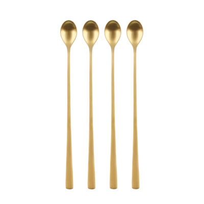 Šaukšteliai desertiniai 4 vnt.  26 cm champagne golden Maku 602995