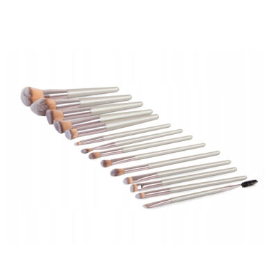 Makiažo šepetėlių rinkinys su dėklu 14 vnt. 15-18 cm sintetiniai pl.  01471