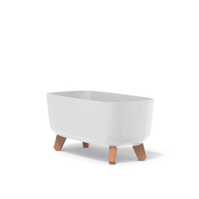 Vazonas GRACIA CASE su kojelėmis 390x195x187 mm balta sp. Prosperplast