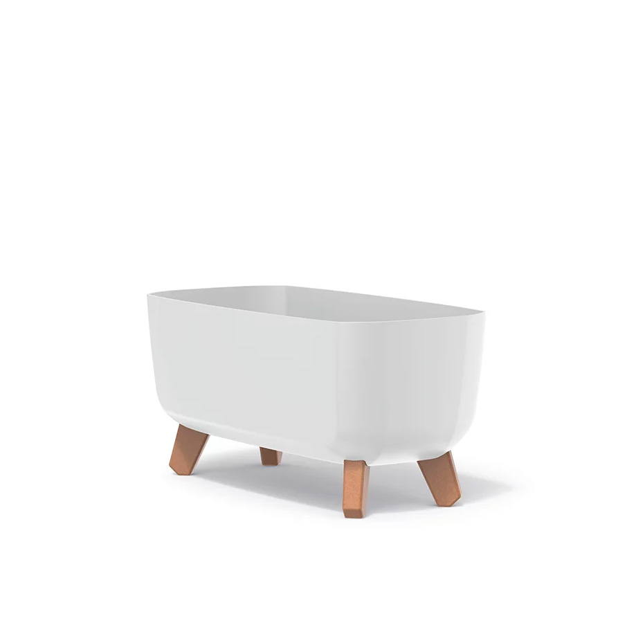 Vazonas GRACIA CASE su kojelėmis 390x195x187 mm balta sp. Prosperplast