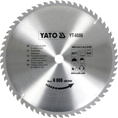 Diskas medžio pjovimo 400*60T*30 mm YT-6086 YATO