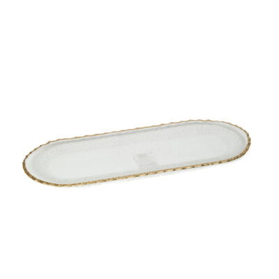 Lėkštė stiklinė balta 2x43x16 cm 144348