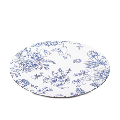 Polėkštė plastikinė mėlyni raštai D33xH1,5 cm 171837