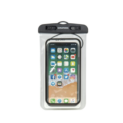 Neperšlampamas dėklas telefonui baltas/juodas 20x10,5 cm GRUNDIG 871125223659