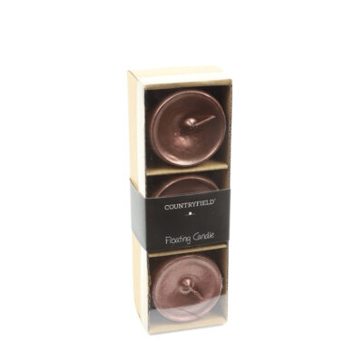 Žvakės plūduriuojančios 3 vnt D5xH3,5 cm vario sp. Bollie Countryfield 118224
