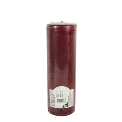 Žvakė bordo D8xH24 cm Papstar 121675
