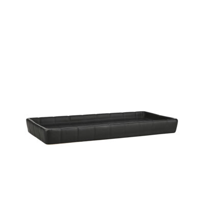 Padėklas vonios kambariui 20x10x2 cm keramikinis, juodas Tiles Estia 02-27711