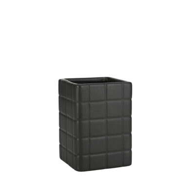 Dantų šepetėlių laikiklis 7,5x7,5x11 cm keramikinis, juodas Tiles Estia 02-27704