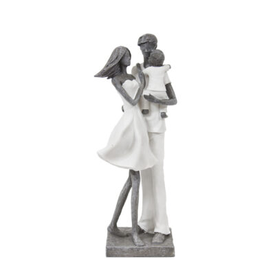 Figūrėlė Pora su kūdikiu baltos/sidabro sp. polirezin.  32x11x9 cm 108677