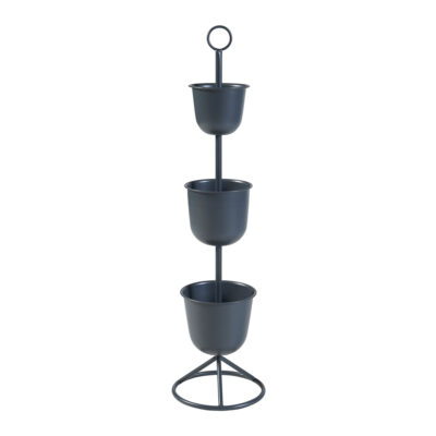 Stovas gėlėms metalinis 110x28 cm 3 vazonams juoda sp. PXFF-0161 84315616
