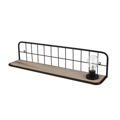 Lentynėlė pakabinama MDF/metalas 14x62x16 cm su lempute Modern Spirit 54824