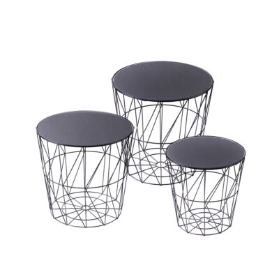 Kavos staliukas 3 vnt kompektas  (D28,5xH29,5; D33,5xH33,5; D38,5xH38 cm) 54708