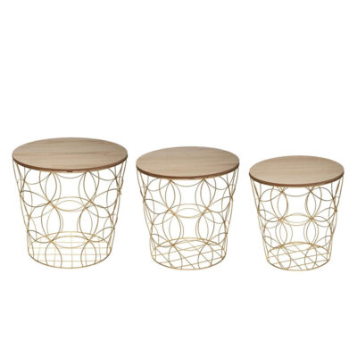 Kavos staliukas 3 vnt kompektas (D45xH43,5; D41xH40; D37xH37 cm) 179019
