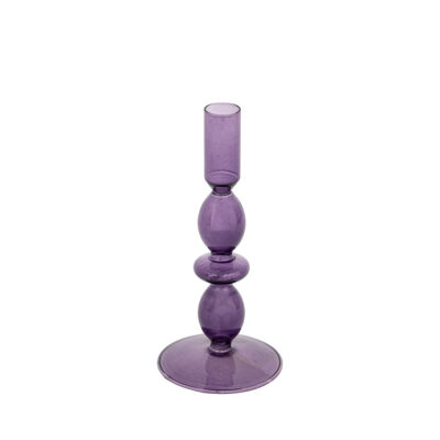 Žvakidė violetinė stiklinė D9xH19,5 cm Atmosphera 193778A