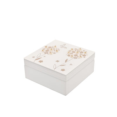 Dėžutė stiklinė balta su kristalais 15x15x7.5 cm SP3398JB Sophia Widdop