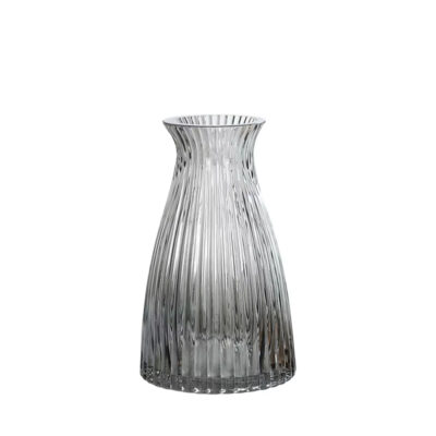 Vaza stiklinė pilka sp. D8xH20,5 cm HR-1220