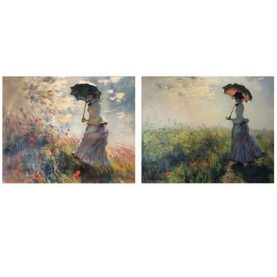Paveikslas stiklinis Moteris su skėčiu 50x40 cm (mix 2) 8445393534671