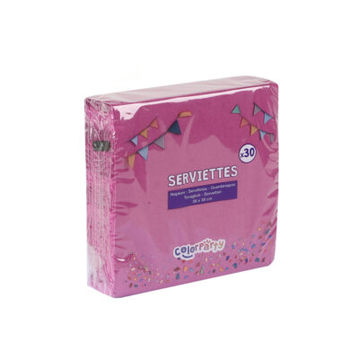 Servetėlės popierinės slyvų spalvos 38x38 cm 30 vnt Colorparty 29274